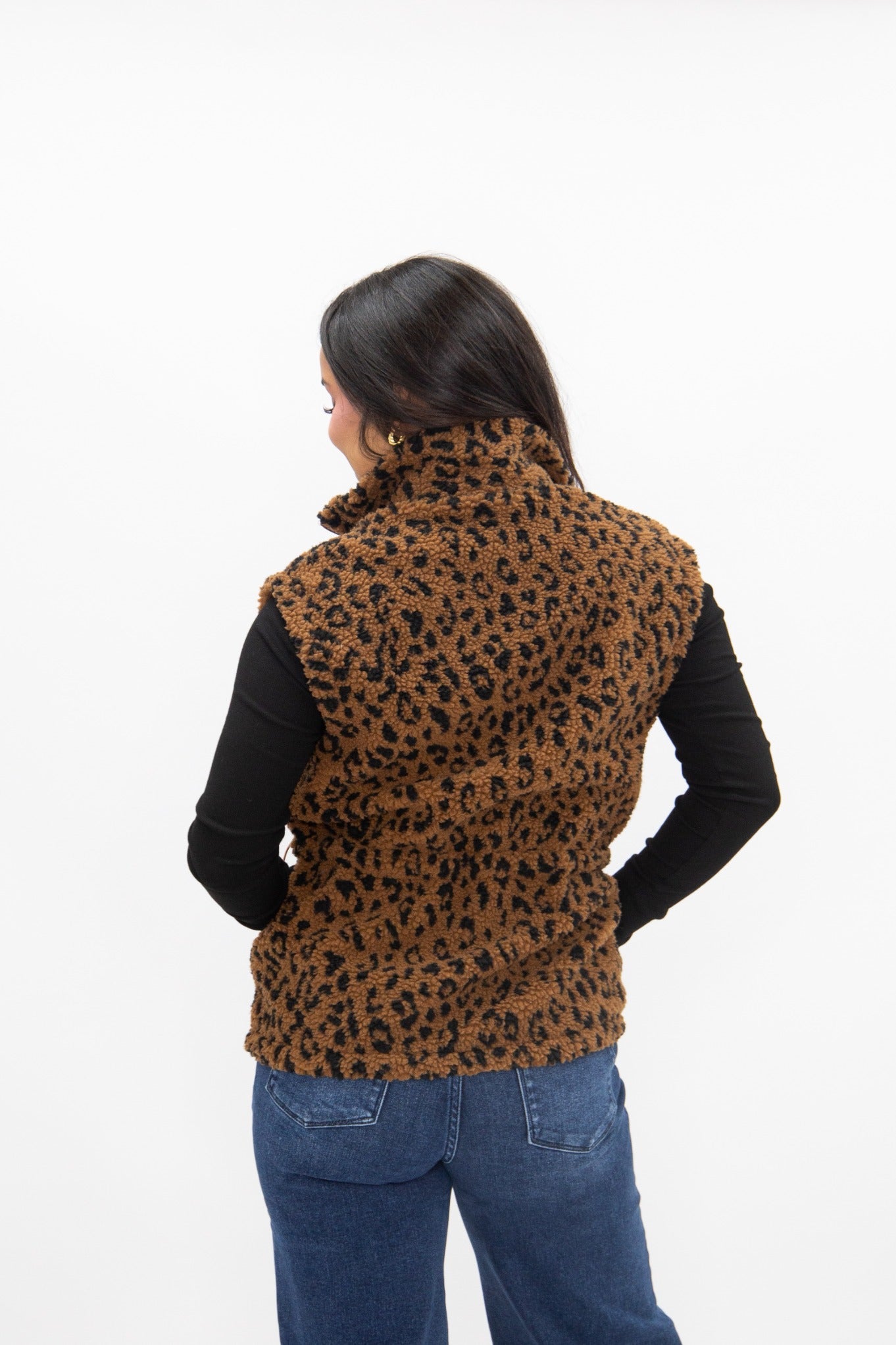 Sherpa Reversible Zip Vest, Leopard