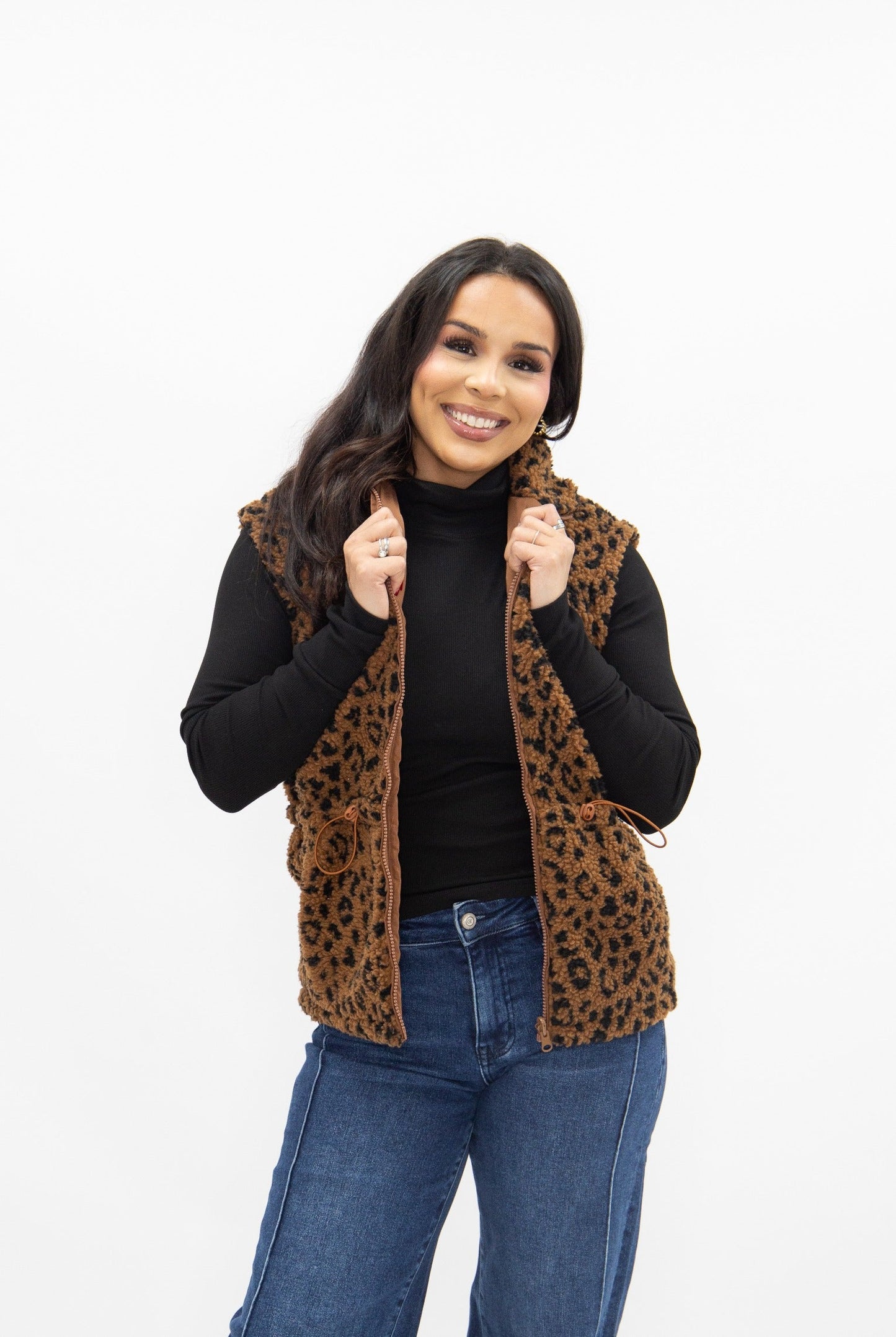 Sherpa Reversible Zip Vest, Leopard