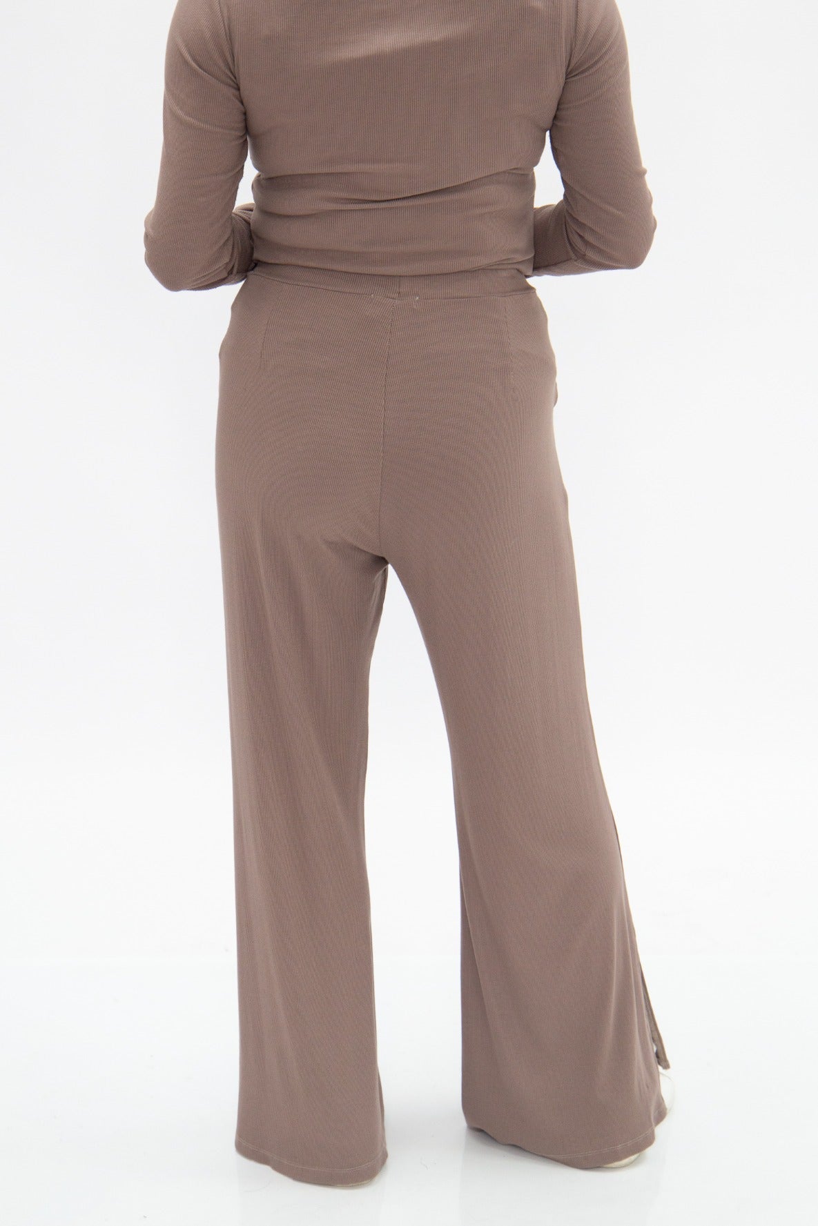 Ribbed Mock Neck, Brown