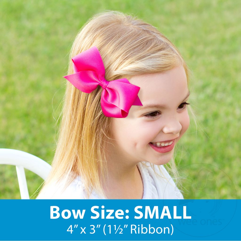Wee Ones White Baby Hair Bow Headband – Small Eyelet Edge Grosgrain Bow