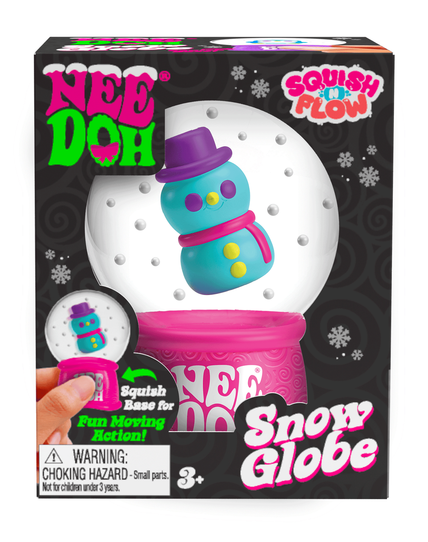 NeeDoh Squish N Flow Snow Globe – Holiday Sensory Toy