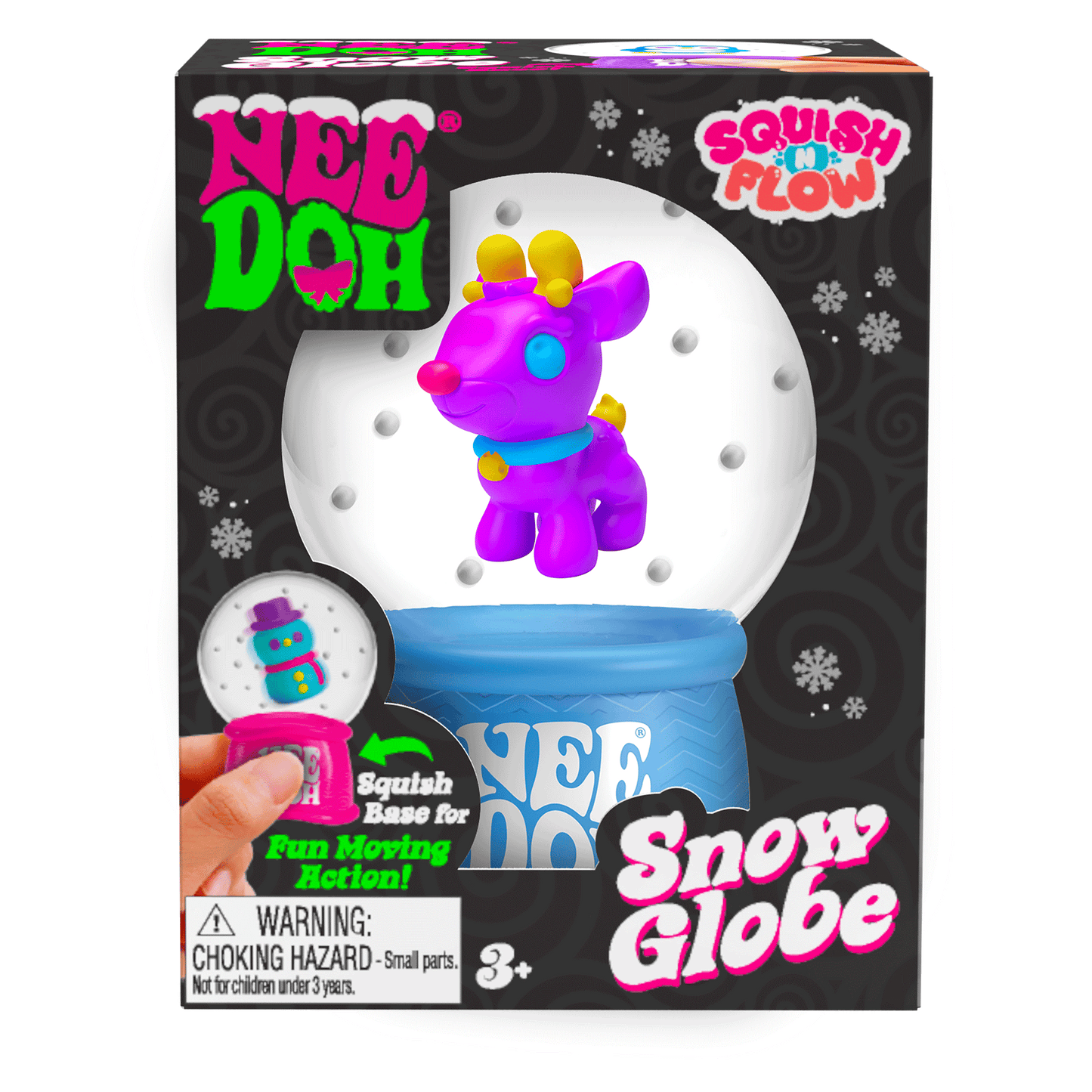 NeeDoh Squish N Flow Snow Globe – Holiday Sensory Toy