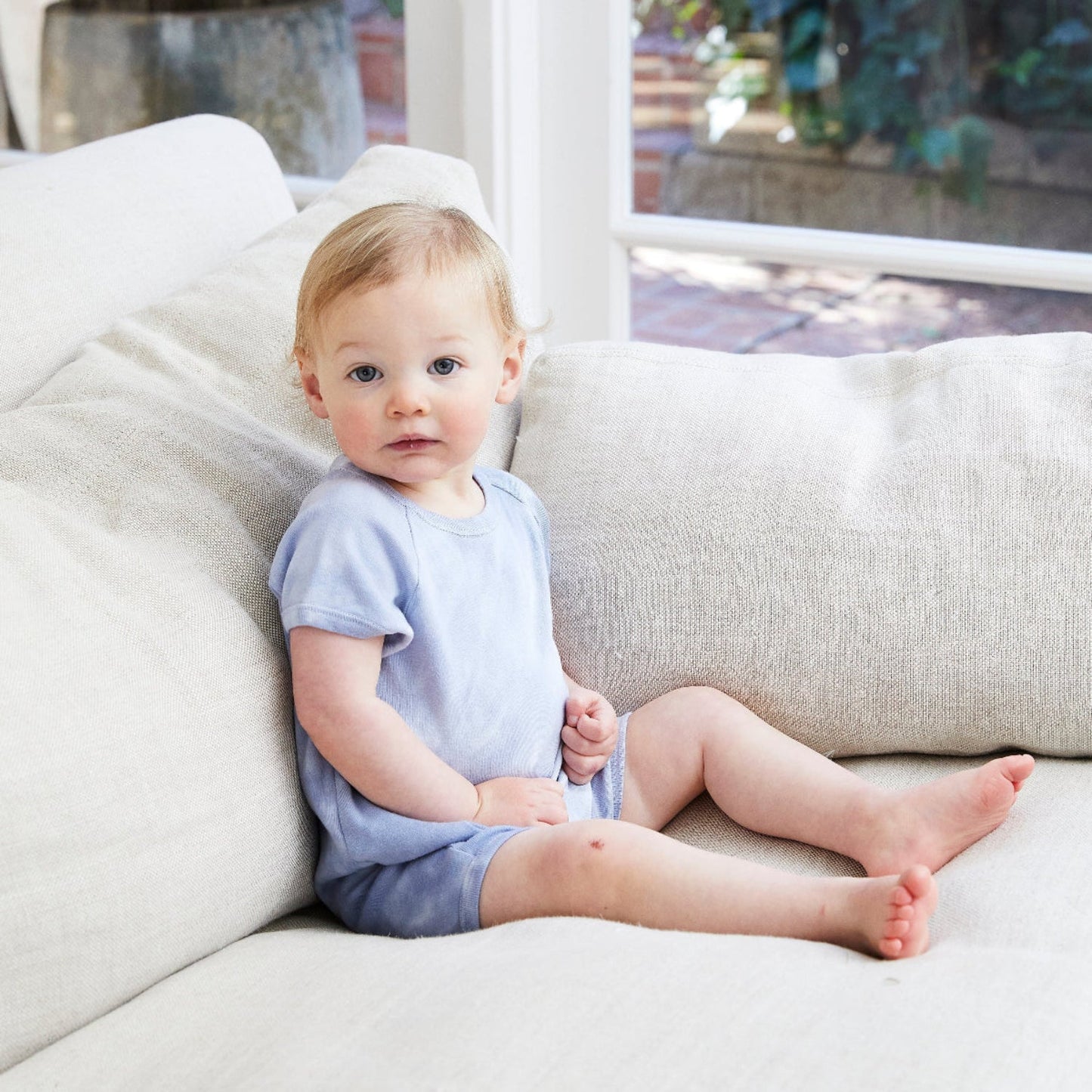 Rib Marble Shortall Onesie