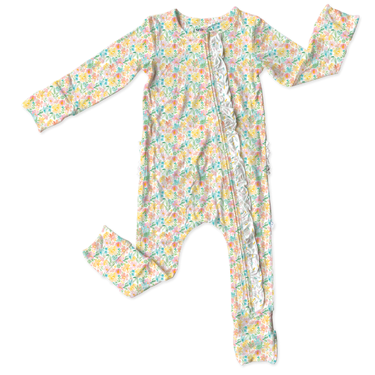 Stevie Kate Bamboo Ruffle Convertible Footie (Pre-Order)