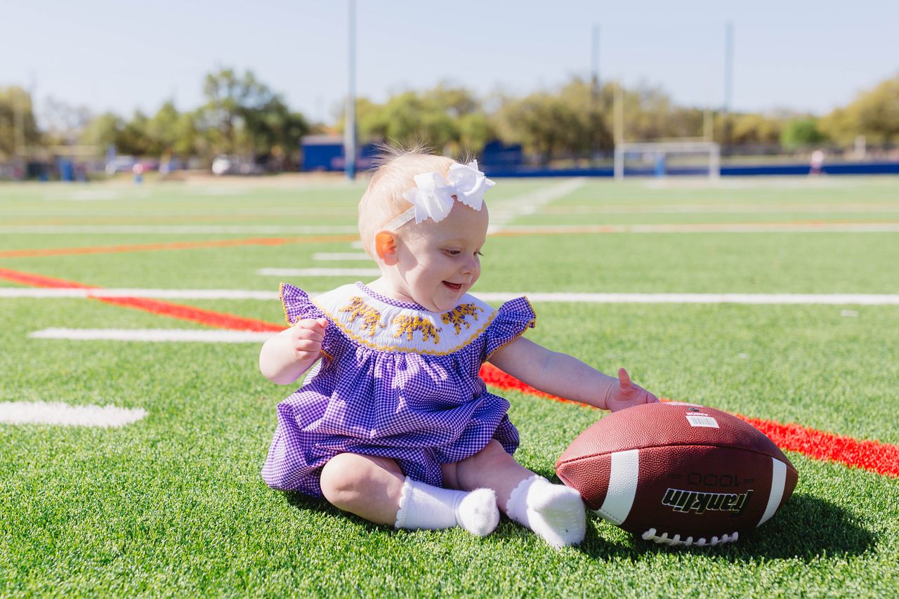 Girls Purple Tiger Smocked Bubble – LSU-Inspired Baby Girl Game Day Bubble | The Prissy Pelican Boutique Bossier City, LA