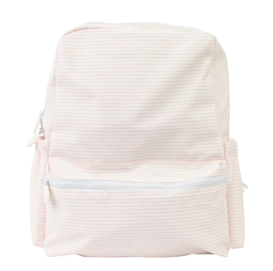 Apple of My Isla Pink Stripe Wipeable Large Backpack | Personalized Girls School Backpack | Bossier City, LA