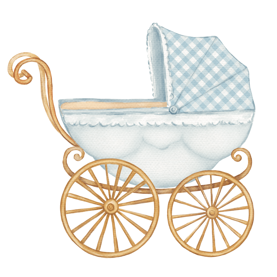 Blue Baby Carriage Door Hanger