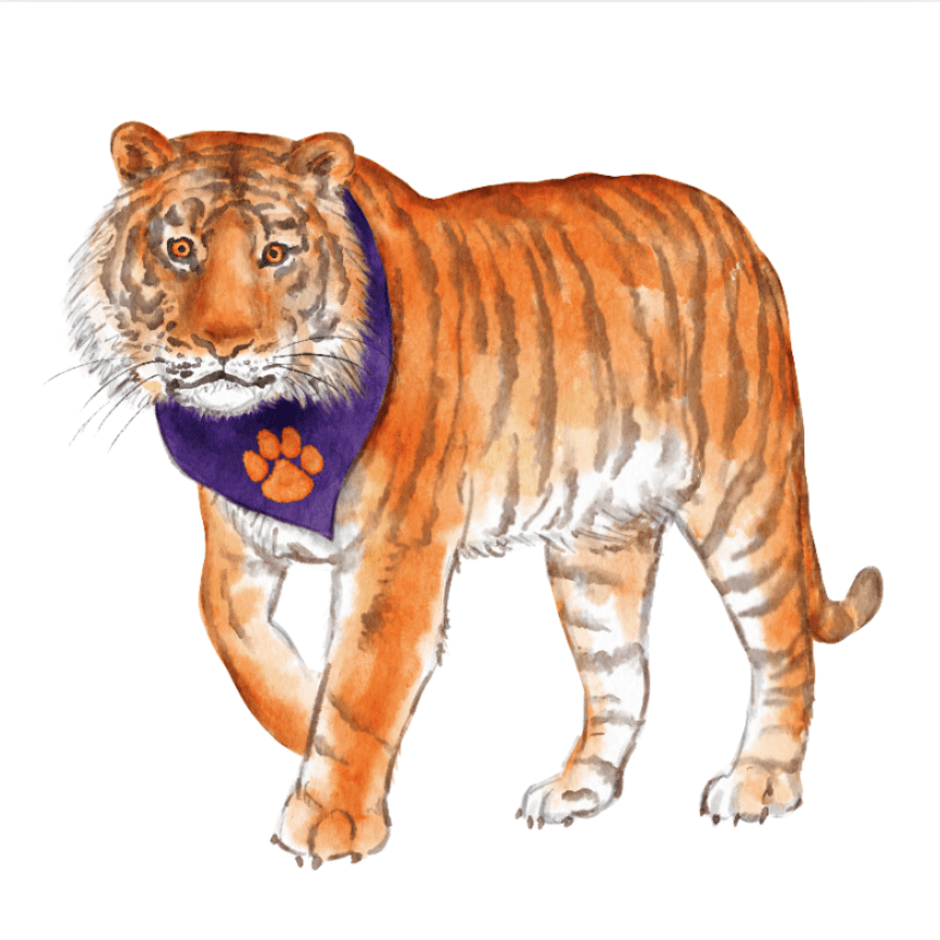 Purple & Orange Tiger Door Hanger