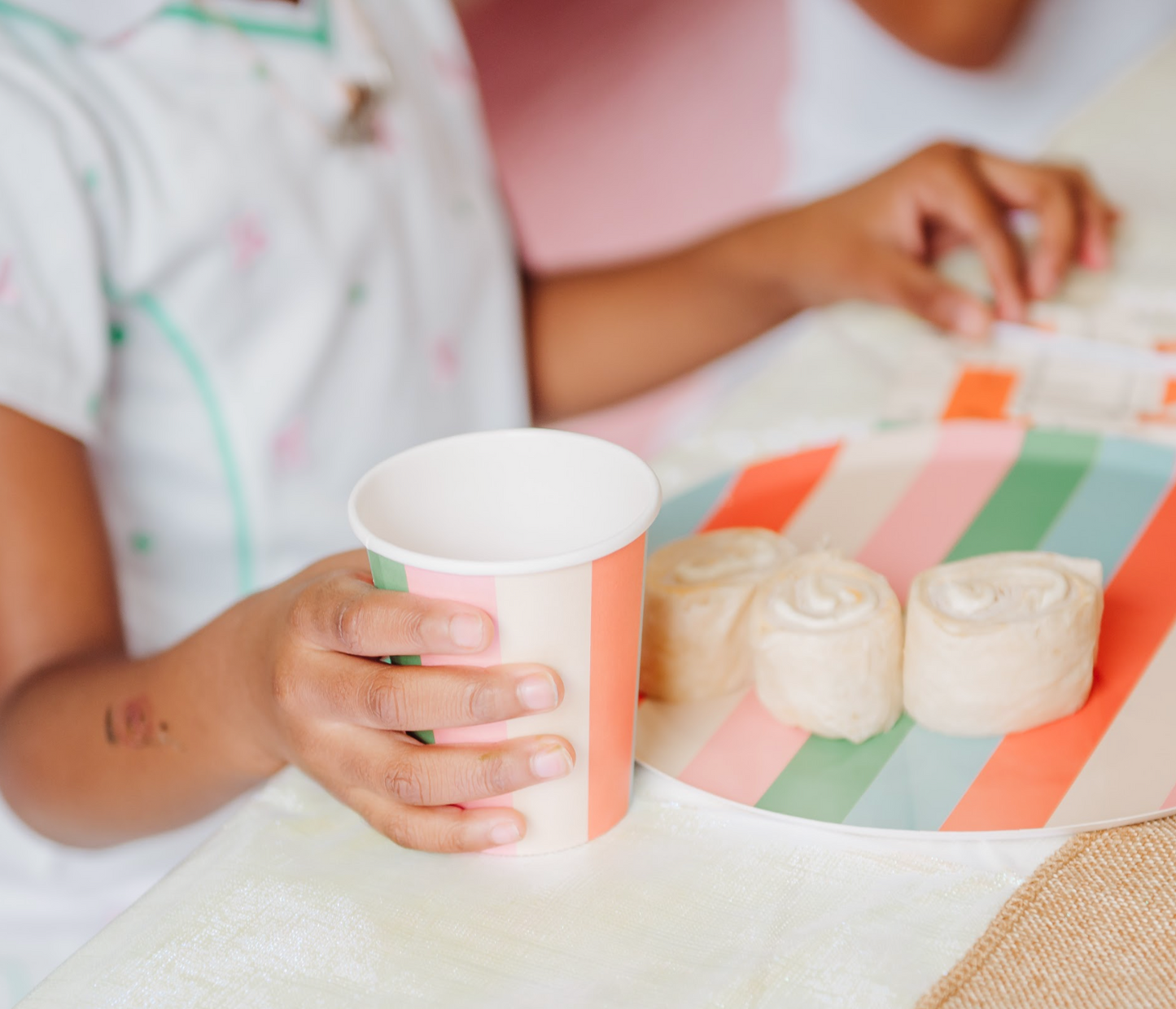 Vibrant Striped Party Pack | Plates, Cups & Napkins for 12 Guests | Pop Party Supplies