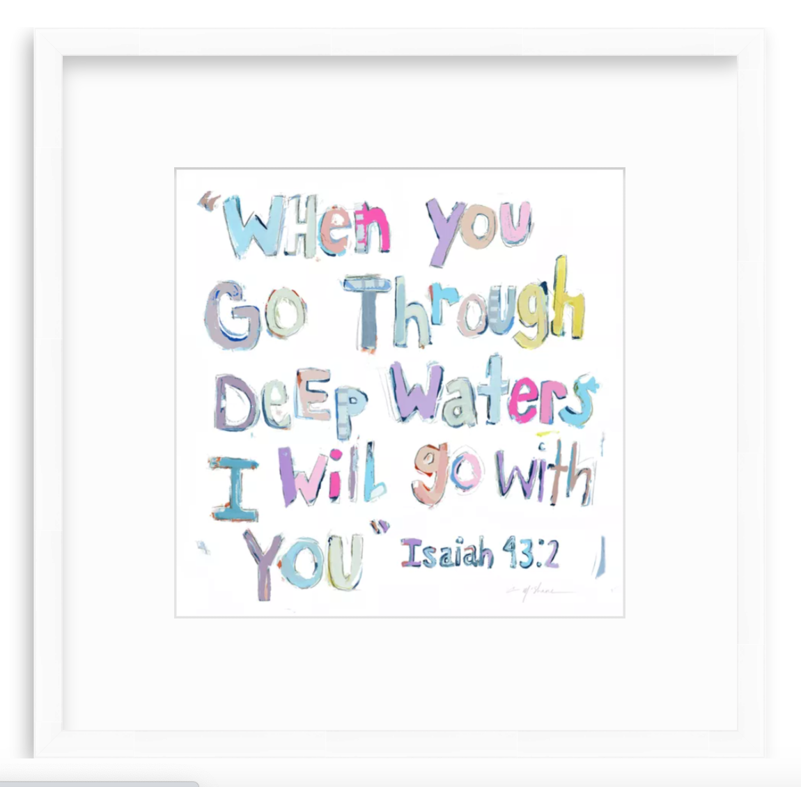 Isaiah 43:2 Pinks Fine Art Print