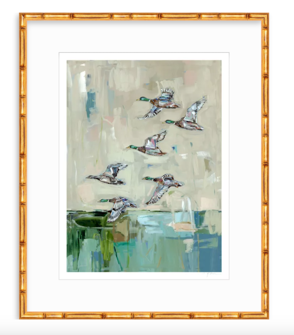 Mallards In Flight Ducks Fine Art Print