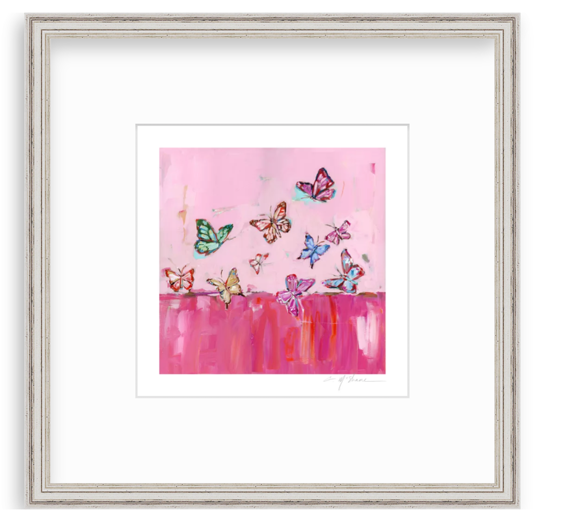 Butterfly Wishes Hot Pink Fine Art Print