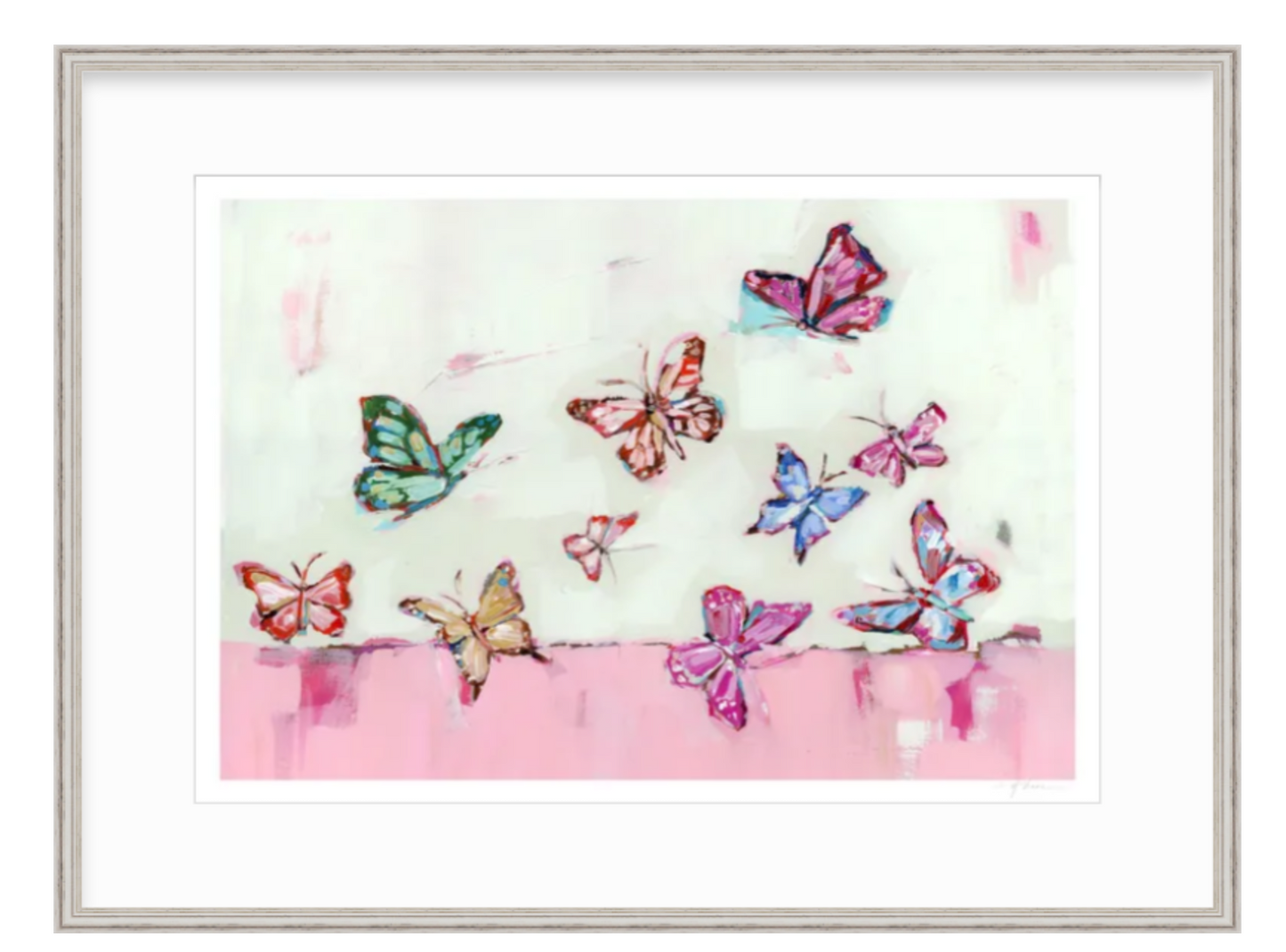 Butterfly Wishes Light Pink Fine Art Print