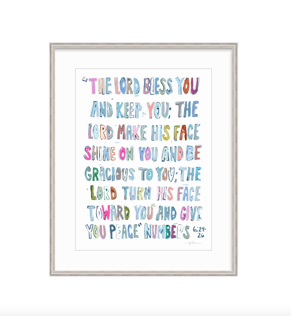 Numbers 6: 24-26 Pink Bible Verse Fine Art Print