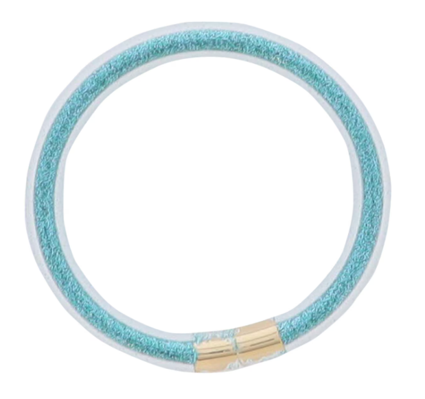 Kids Teal Glitter Large Tube Bracelet
