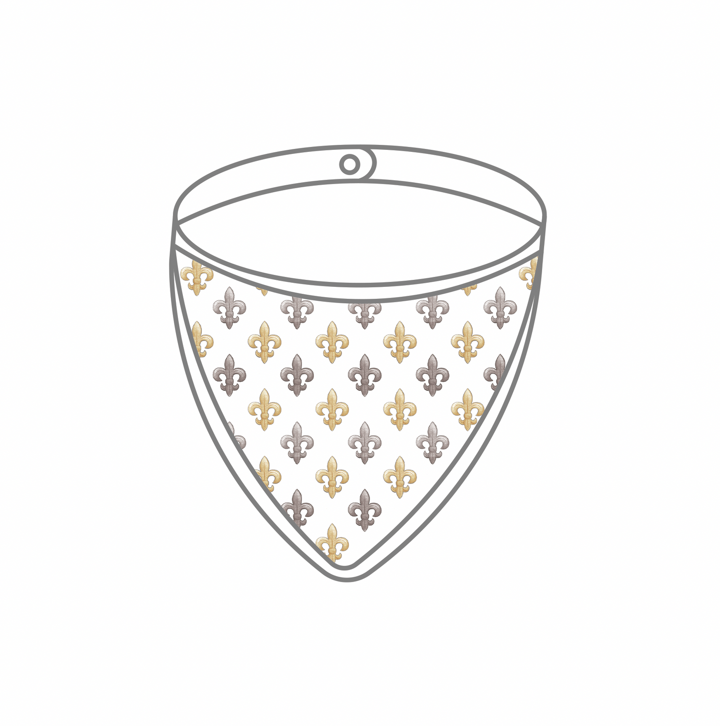 Black and Gold Fleur de Lis Organic Muslin Bib (Pre-Order Arriving Spring 2026)
