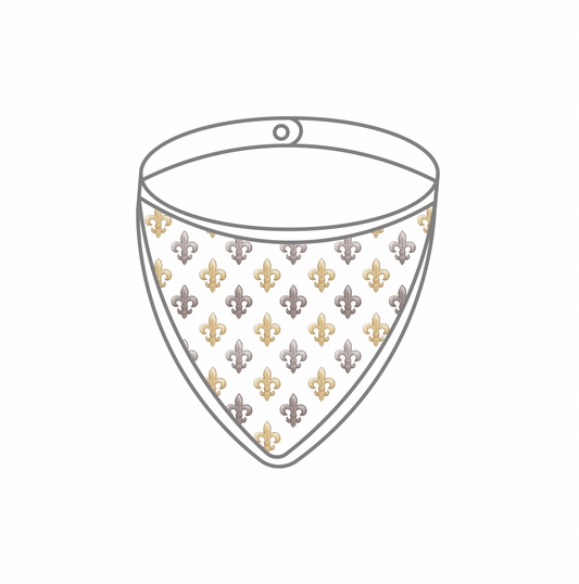 Black and Gold Fleur de Lis Organic Muslin Bib (Pre-Order Arriving Spring 2026)