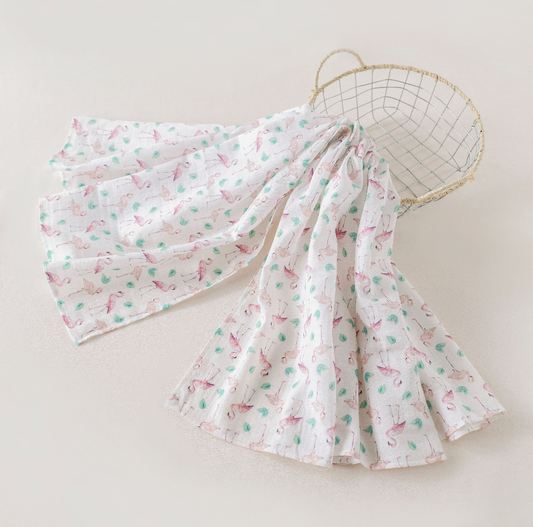 Pink Paradise Organic Muslin Swaddle Blanket (Pre-Order Arriving Spring 2026)