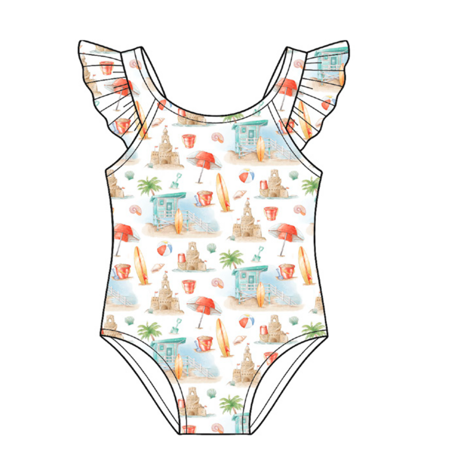 Beach Day Girl's One-piece Swimwear (Pre-Order Arriving Spring 2026)