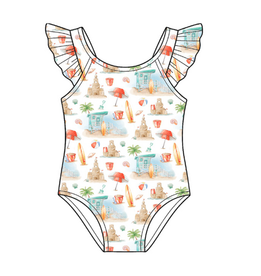Beach Day Girl's One-piece Swimwear (Pre-Order Arriving Spring 2026)