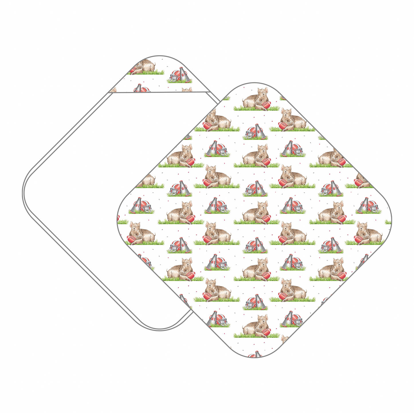 Mascot Mania in Arkansas Muslin Hooded Baby Towel (Pre-Order Arriving Spring 2026)