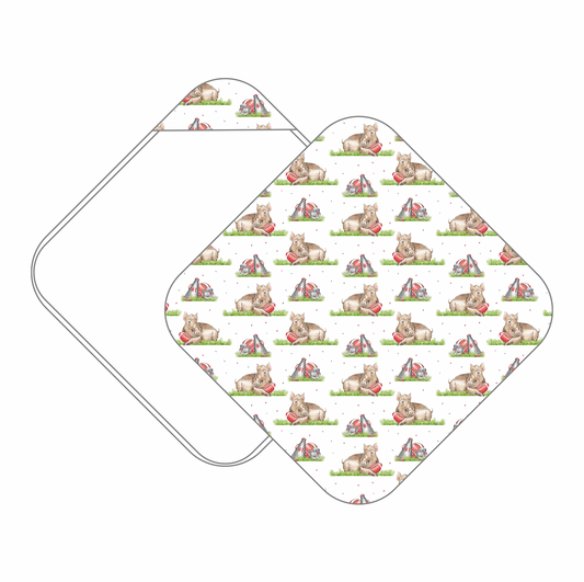 Mascot Mania in Arkansas Muslin Hooded Baby Towel (Pre-Order Arriving Spring 2026)