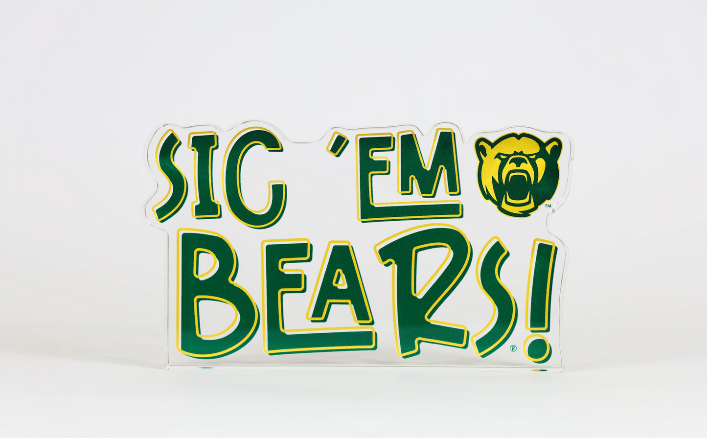 Sic 'Em Bears Acrylic Block Shelfie
