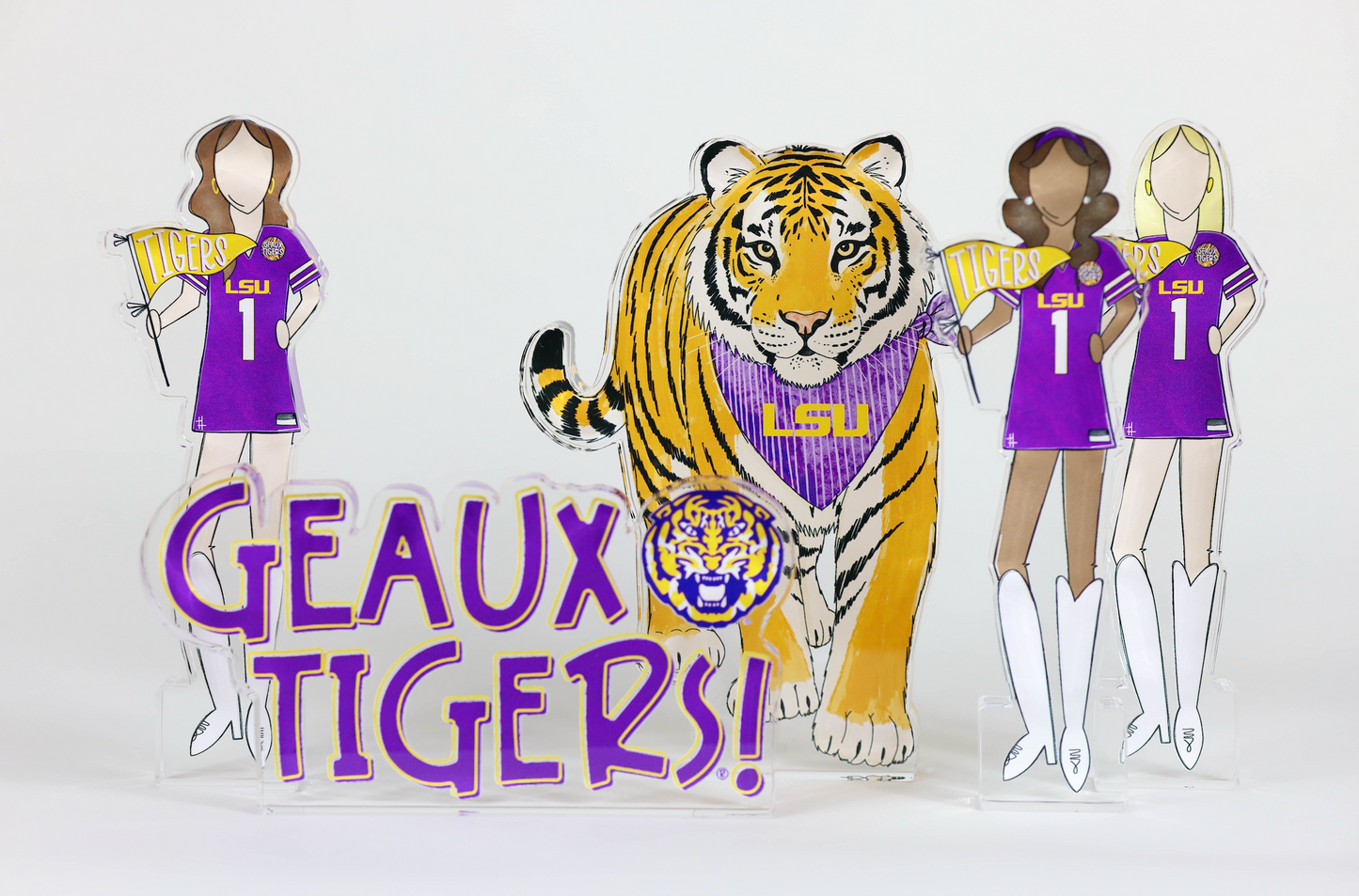 Geaux Tigers Acrylic Block Shelfie