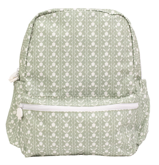 Apple of My Isla Sage Floral Wipeable Large Backpack | Personalized Kids School Backpack | Bossier City, LA