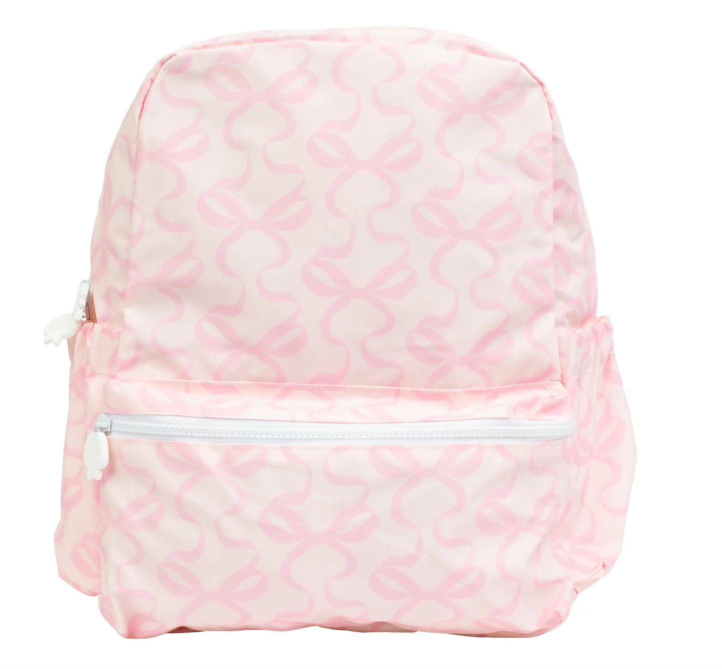 Apple of My Isla Large Backpack in Bows on Pink – Wipeable Girls Backpack