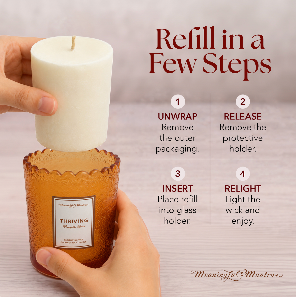 Pumpkin Spice Natural Candle 8oz Kaia Collection Refill