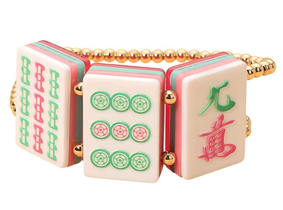Triple Tile Mahjong Bracelet - Bam, Dot, Crack