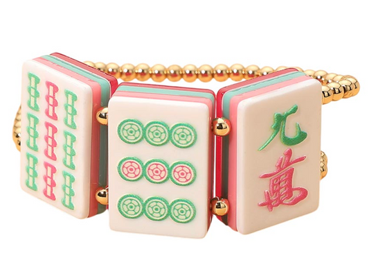 Triple Tile Mahjong Bracelet - Bam, Dot, Crack