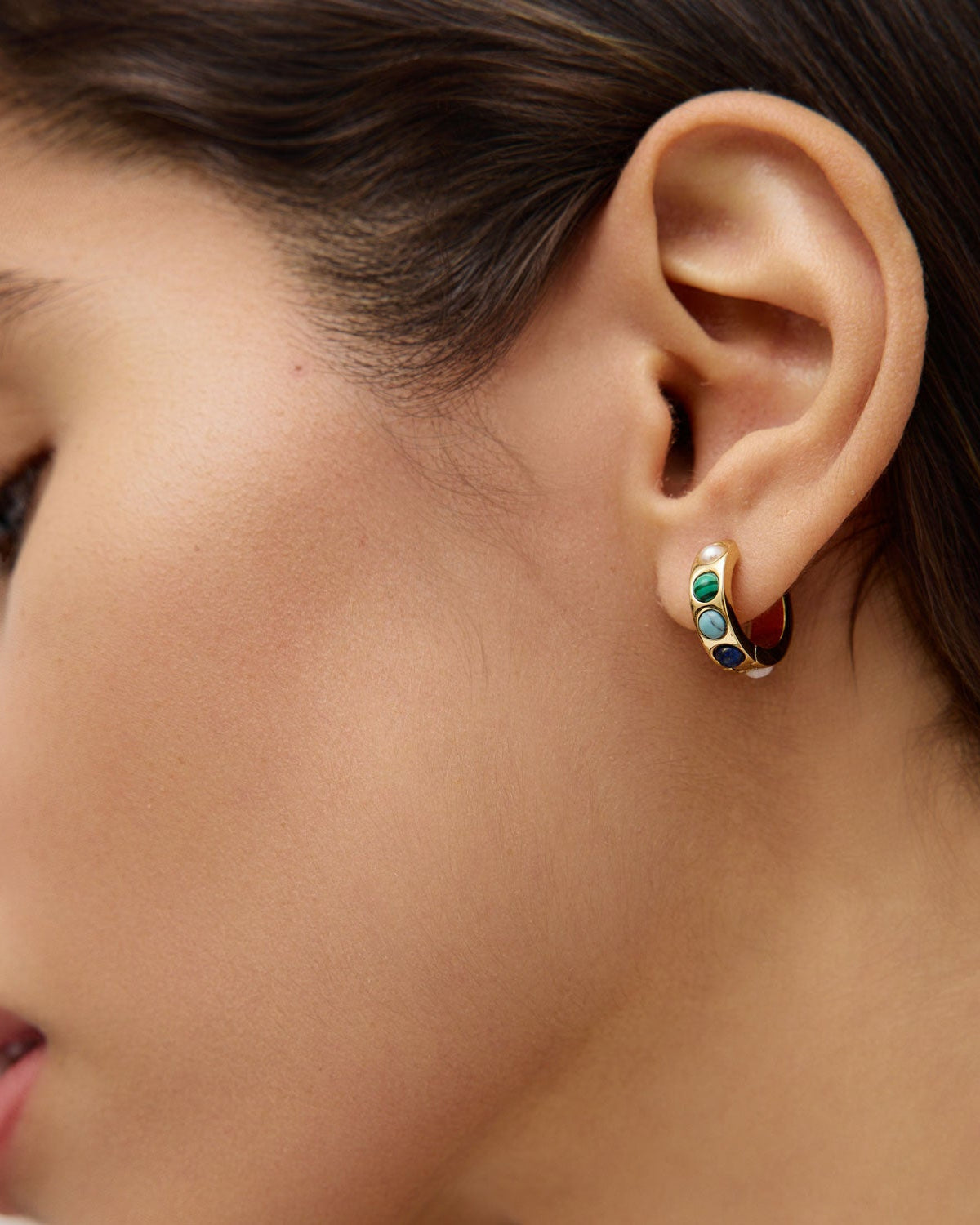 Mini Petra Huggie Hoops Multi