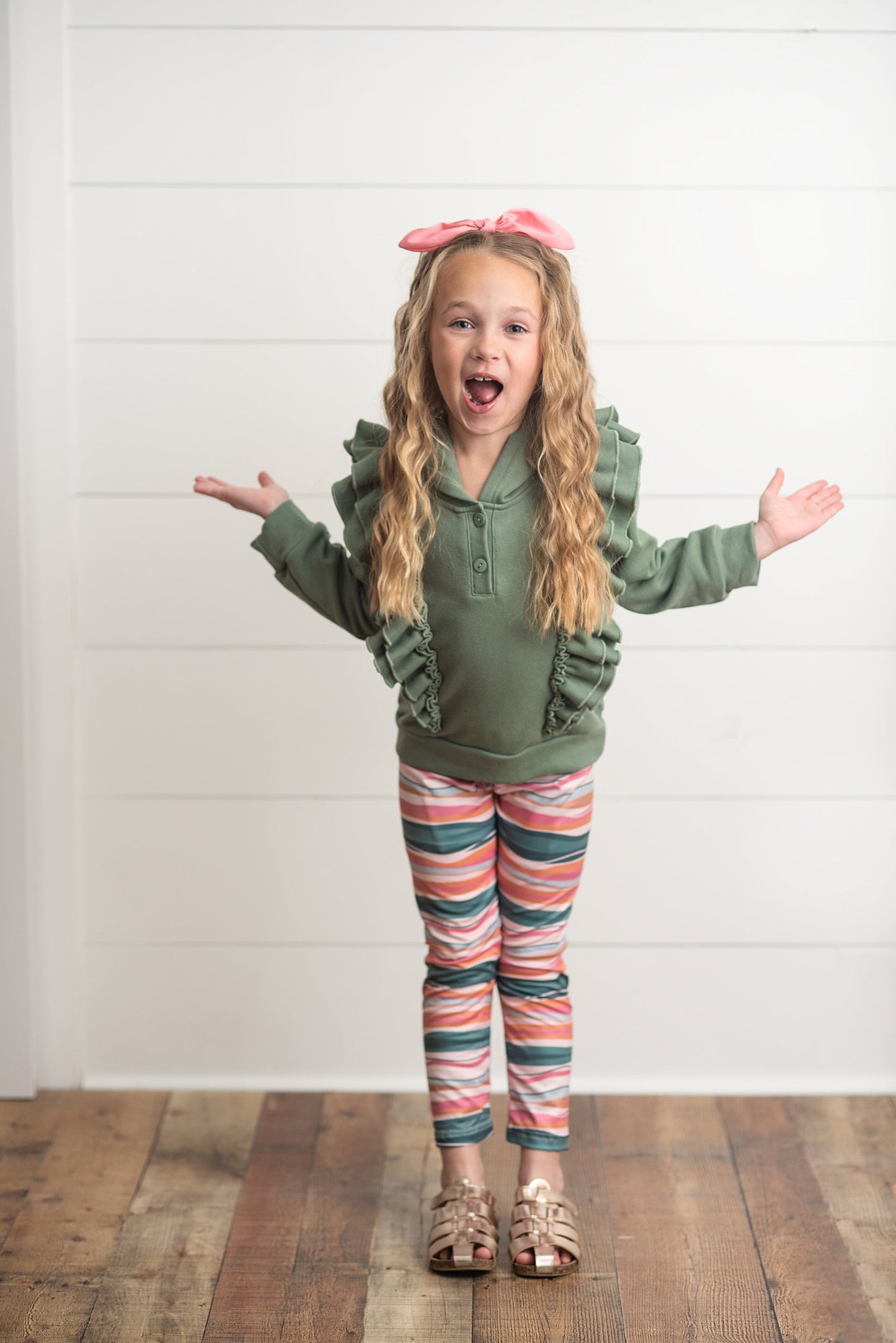 Sage Ruffle Hoodie Set