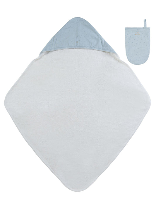 Little Crown Towel + Mitt Set - Blue
