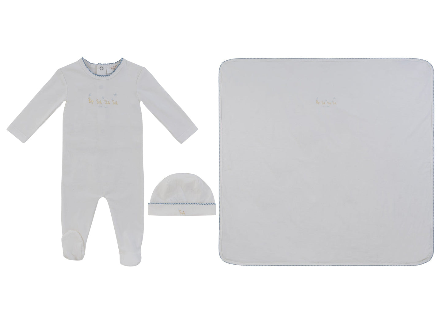 Mini Royals Cotton Footie 3PC Set - Blue
