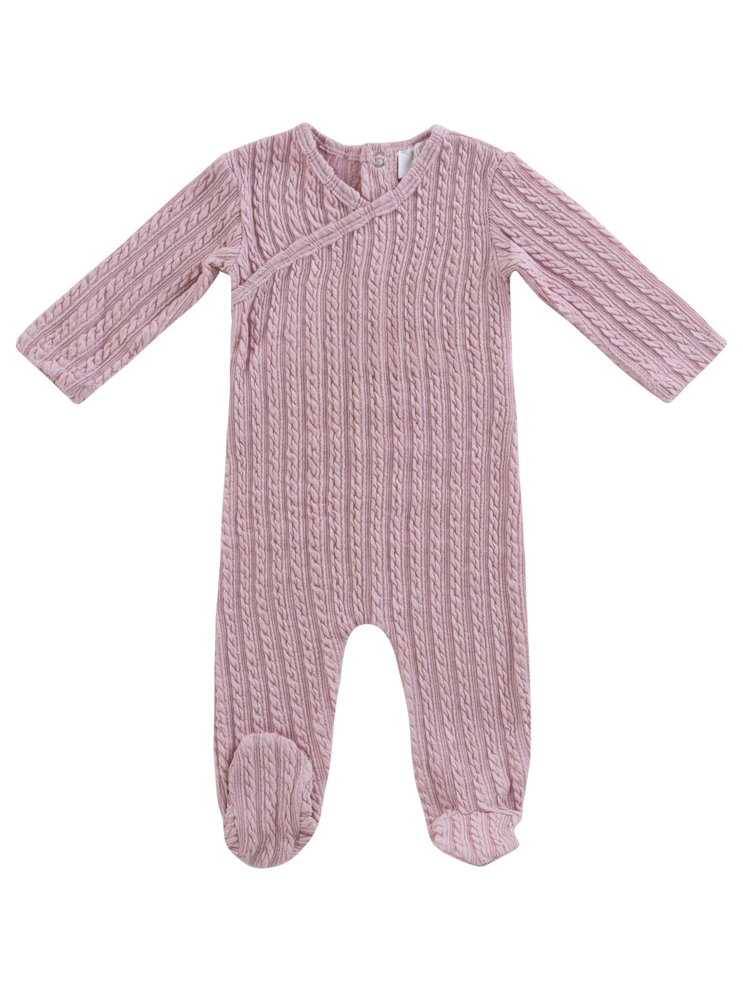 Cable Wrap Footie - Pink