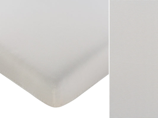 Carrera Pinstripe Fitted Full Crib Sheet - Stone