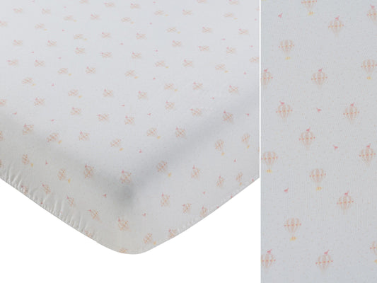 Up & Away Fitted Porta Crib Sheet - Pink