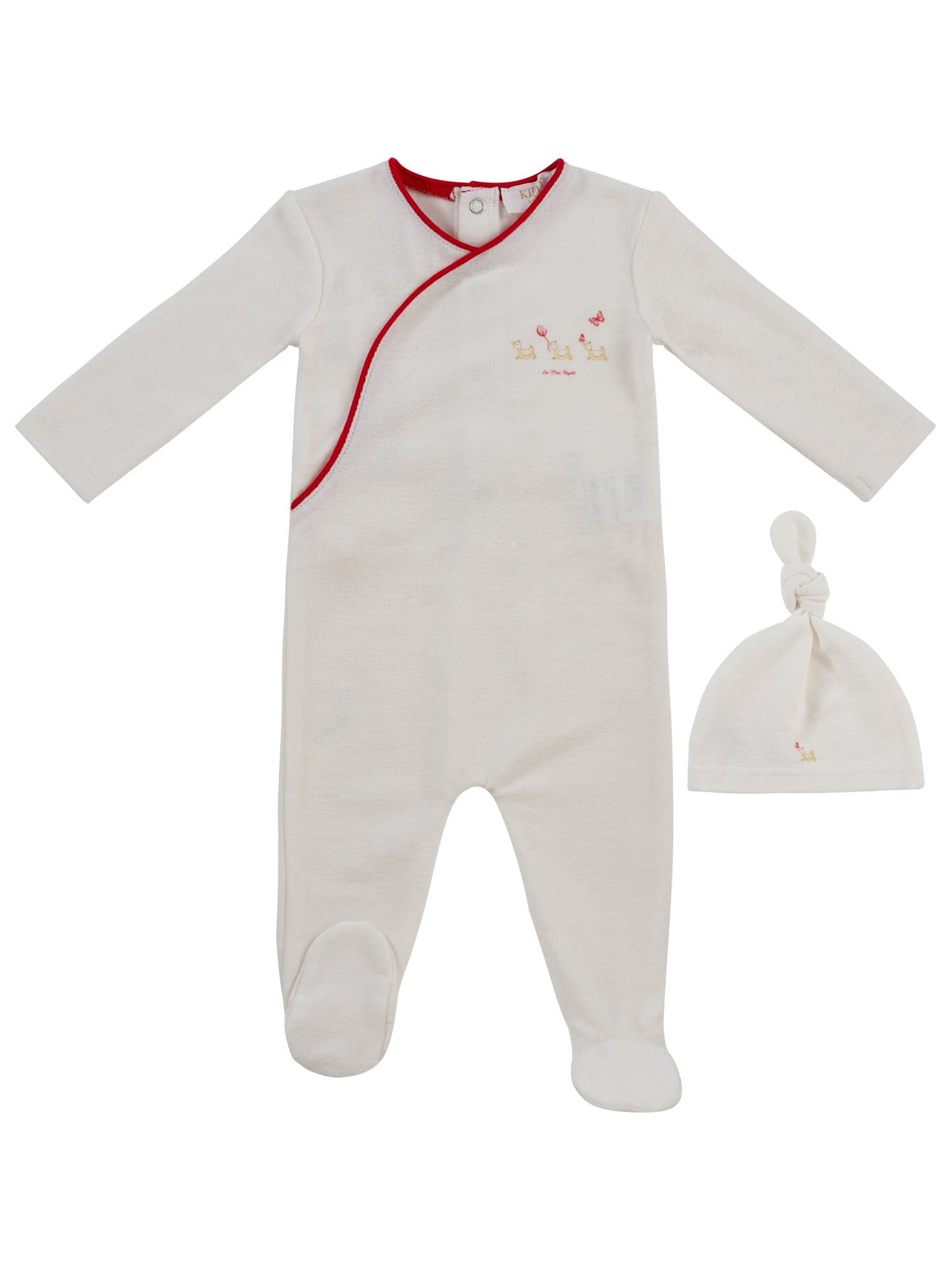 Mini Royals Terry Footie + Hat - Red
