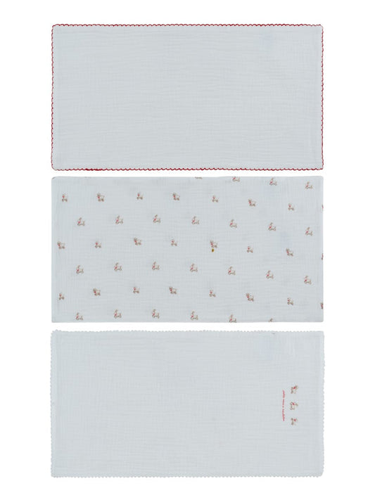 Petits Amis Burp Cloth Set of 3 - Red