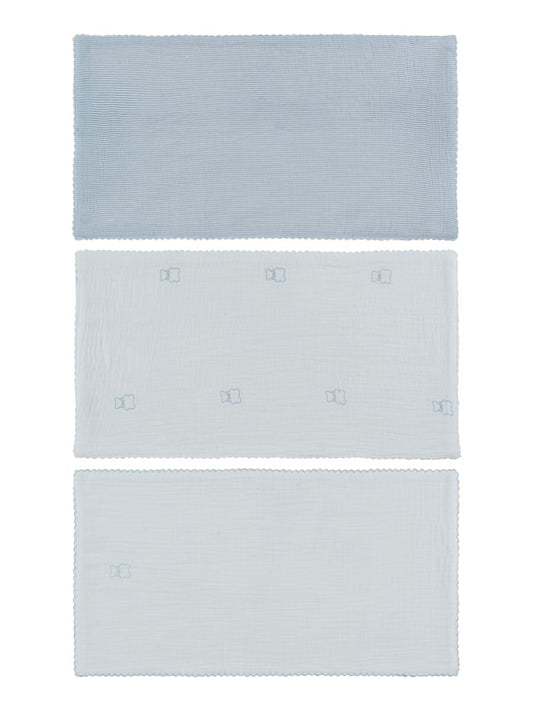 Petit Ours Burp Cloth Set of 3 - Blue