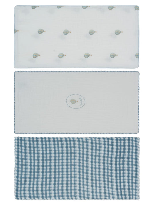 Ciel Enfant Burp Cloth Set of 3 - Blue