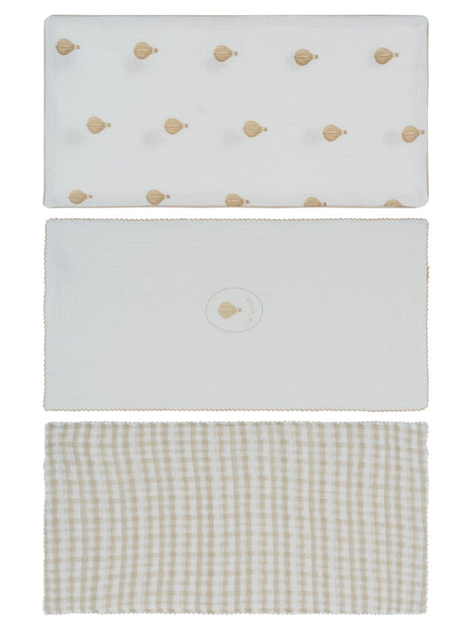 Ciel Enfant Burp Cloth Set of 3 - Stone
