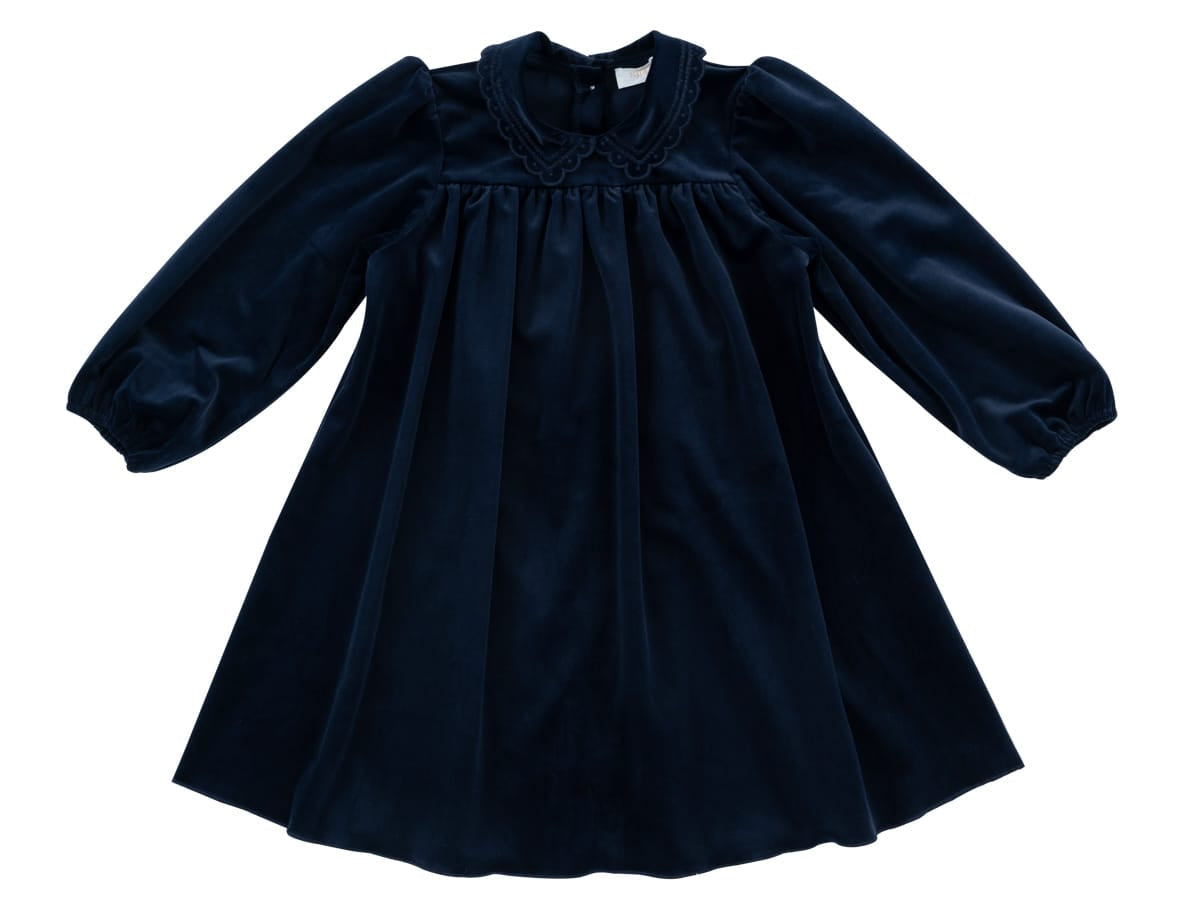 Nola Velvet Dress - Navy