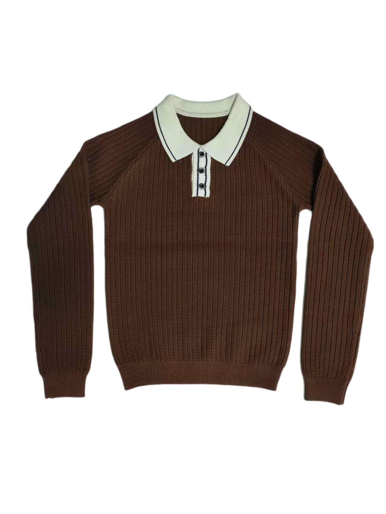 Ollie Knit Polo Sweater - Caramel