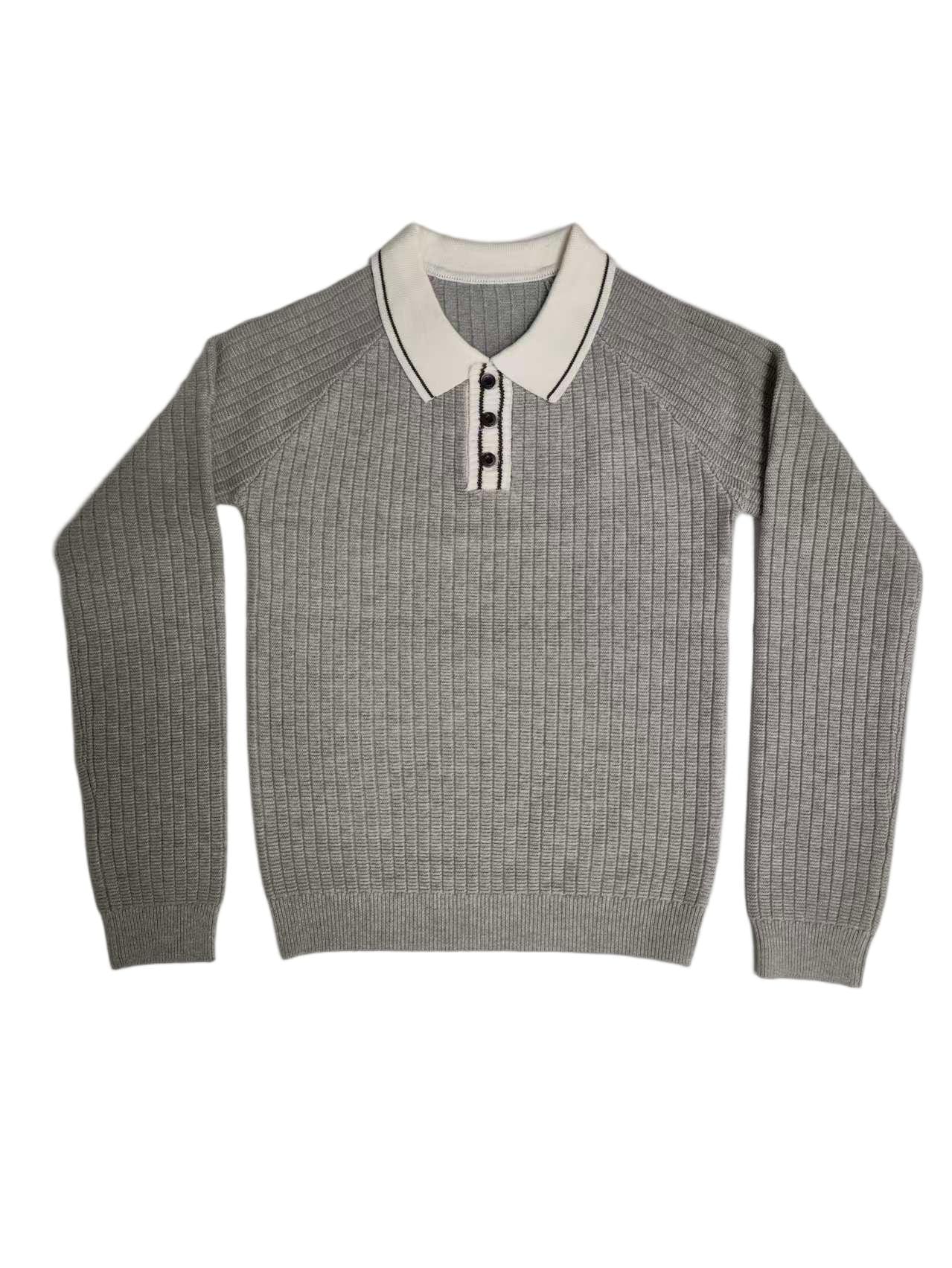 Ollie Knit Polo Sweater - Grey