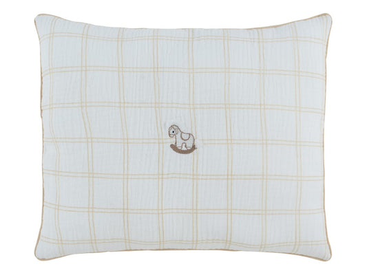 Whinny Plaid Throw Pillow - Stone