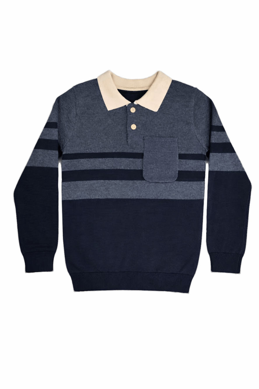 Sol Knit Polo Sweater - Blue